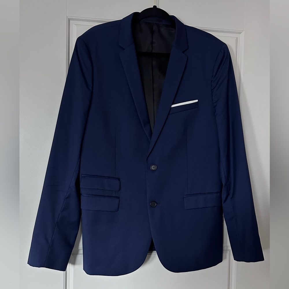The Kooples Men's Navy Blue Suit Jacket Blazer – Like New, Timeless Elegance